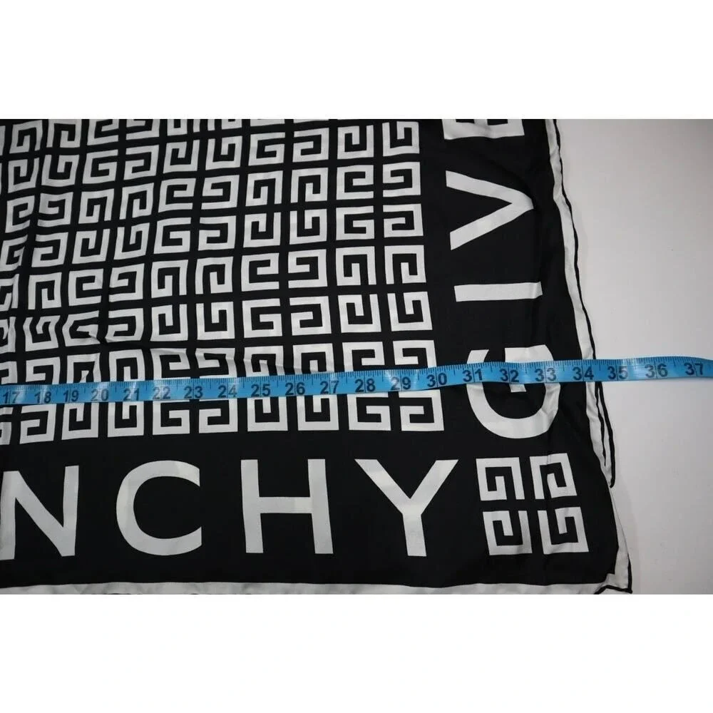 Givenchy Black And White Logo Square Scarf
